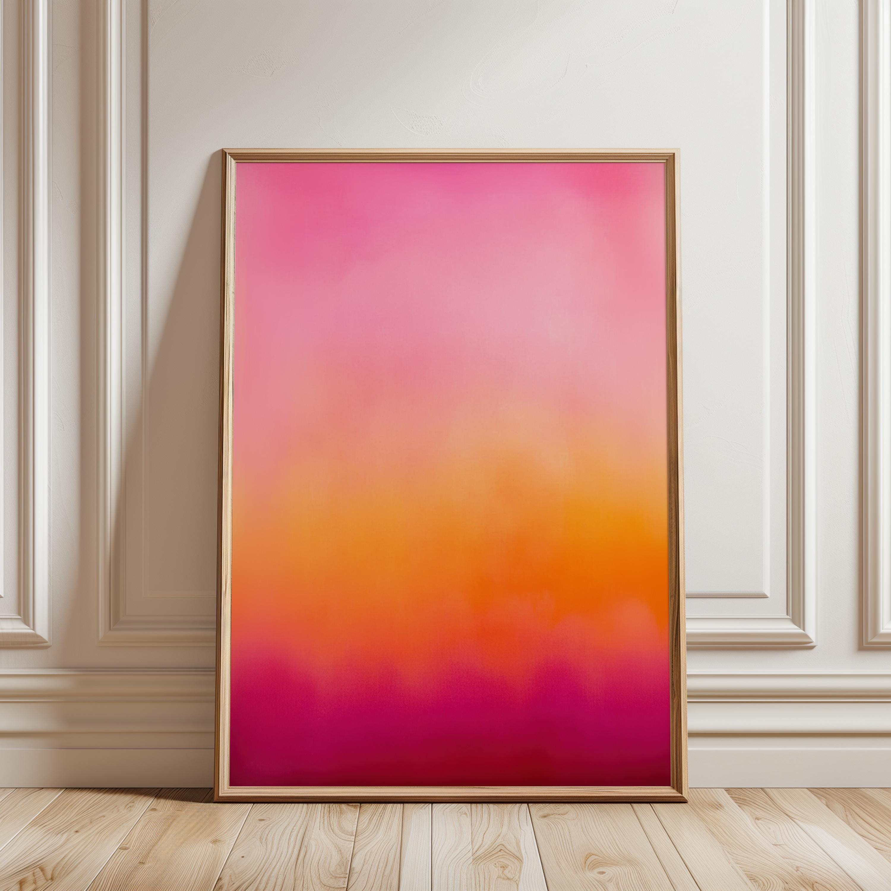 Vibrant Pink & Orange Gradient Poster | Color Therapy Aura Art