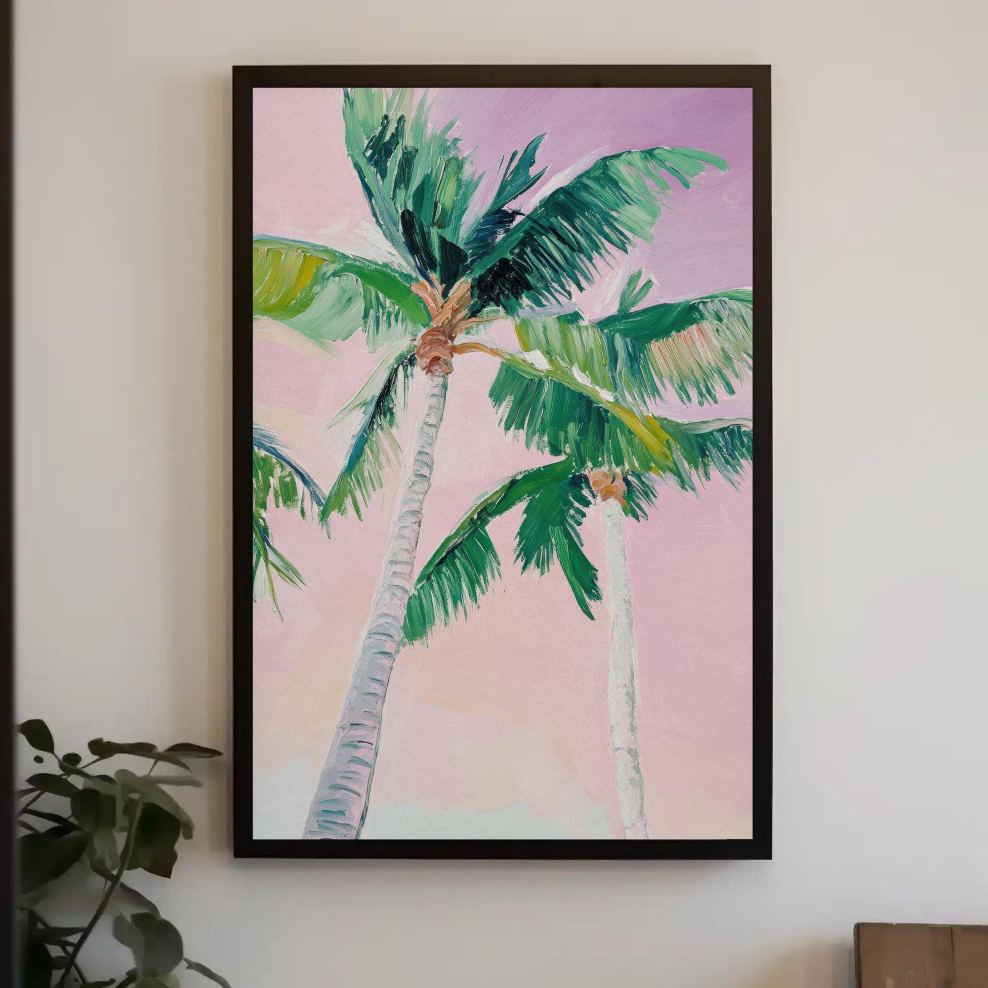Pastel Palm Tree Art Print | Tropical Posters | Modern Coastal Art