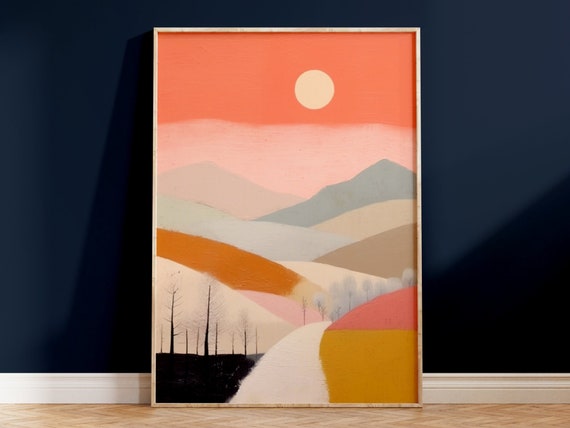 Winter Posters | Abstract Winter Landscape Poster | Etel Adnan