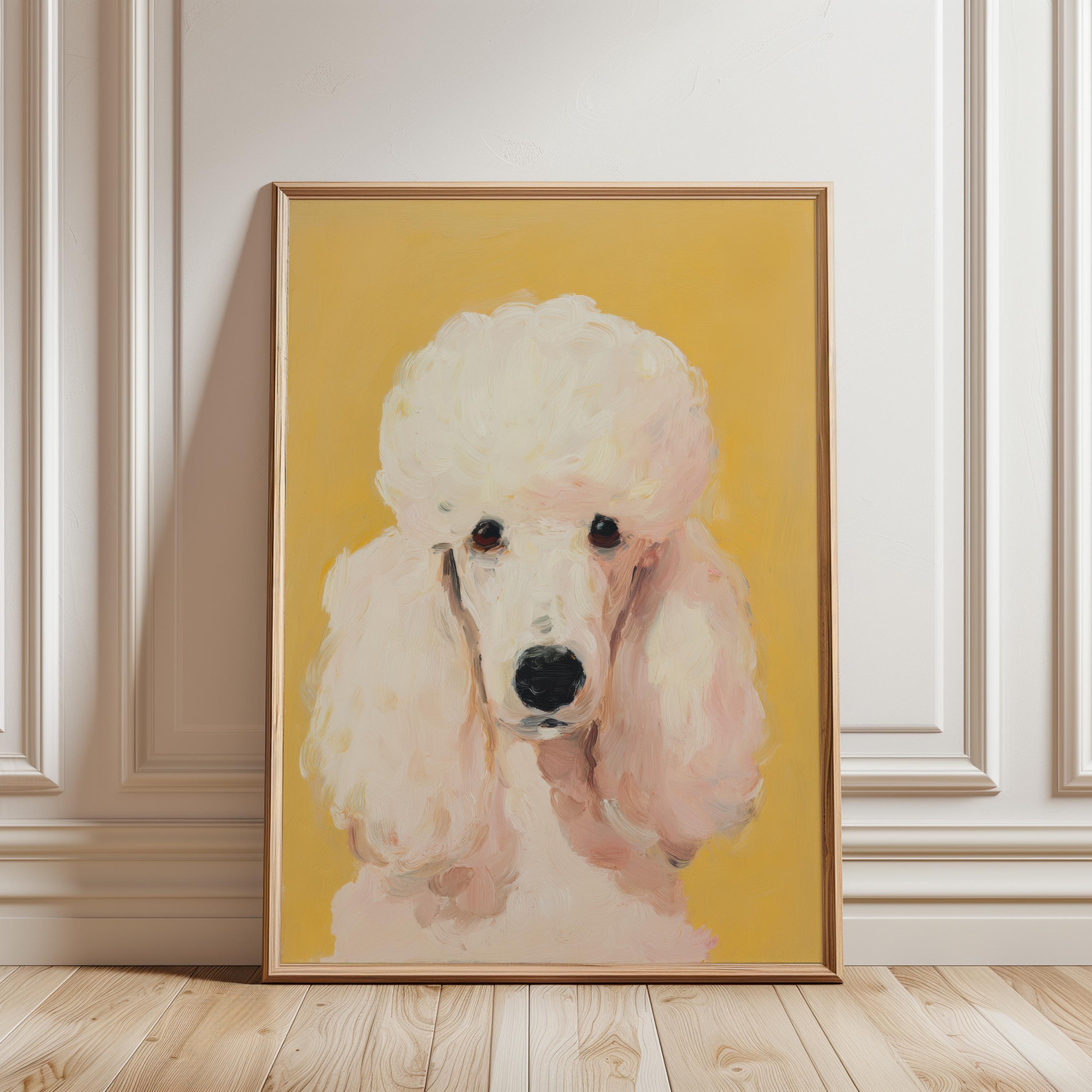 Sweet Whimsical Poodle Portrait Art Print | Modern Dog Dopamine