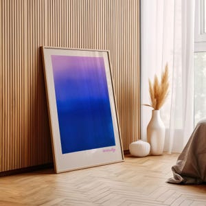 gradient art print | ethereal dopamine decor | blue & purple abstract color field poster | calming color therapy print | soft aesthetic art | typography | serenity decor | meditation poster | contemporary lavender and blue ombre art print | moody wall art