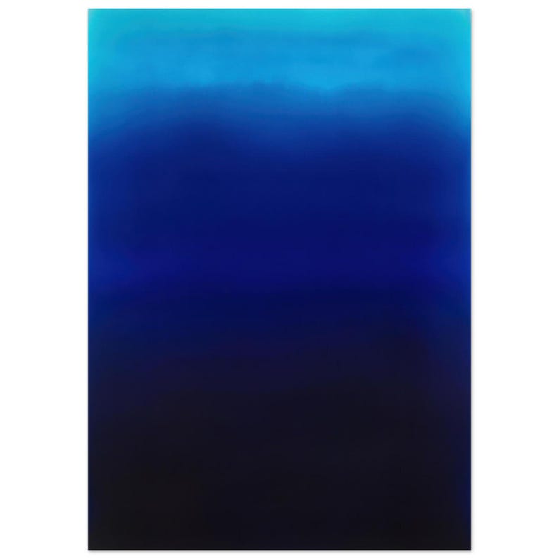 midnight blue and turquoise gradient abstract art print | calming modern minimalist wall art | moody ocean inspired decor | color field art | atmospheric deep blue wall art | indigo wall art | dark blue serene art print | meditation wall art | color therapy art | elegant contemporary blue art