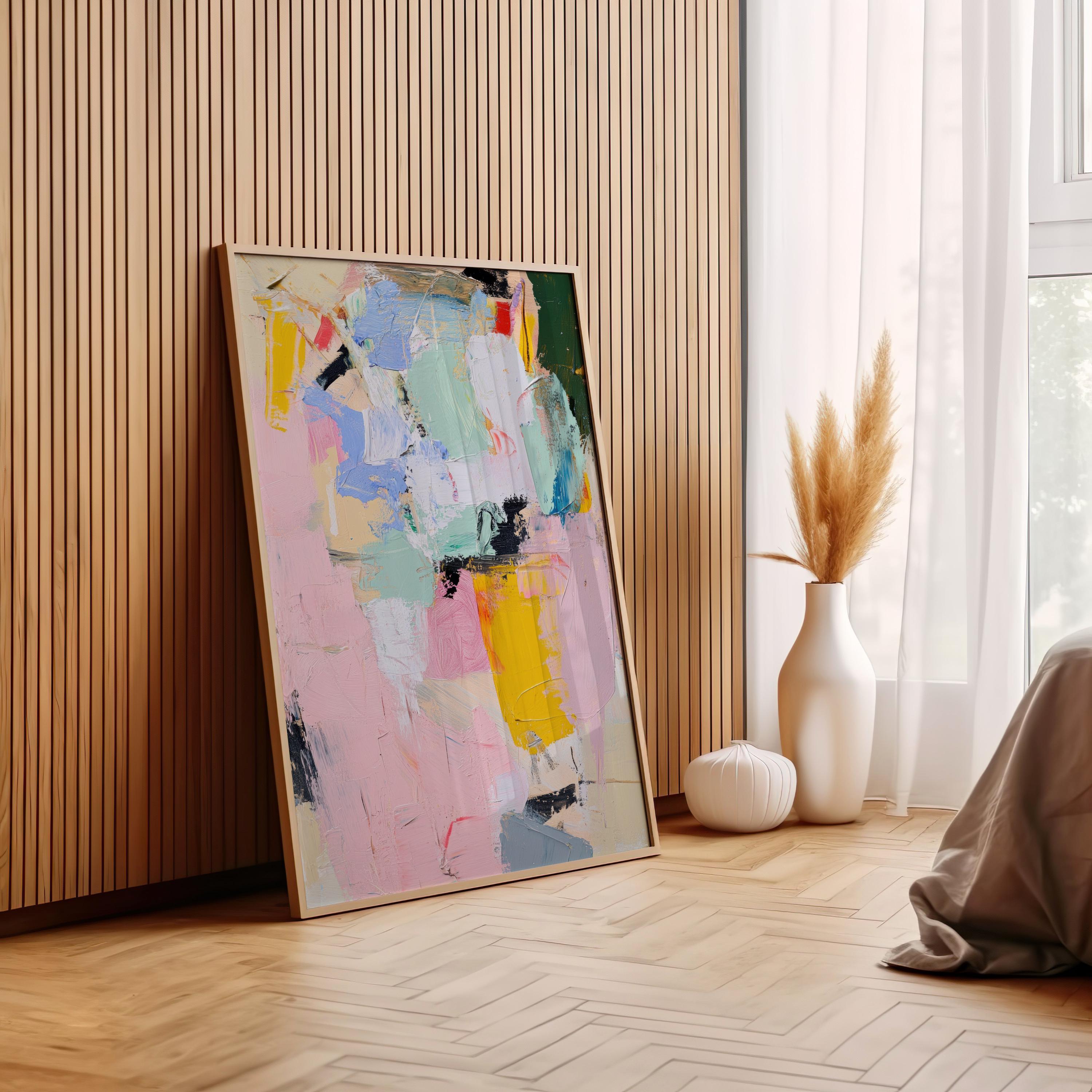 Modern Abstract Wall Art | Bold Pastel Statement Piece | Expressionist ...