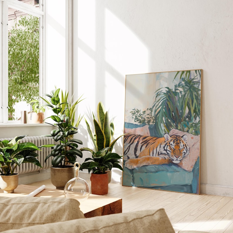 tiger poster - tiger wall art - bedroom wall art