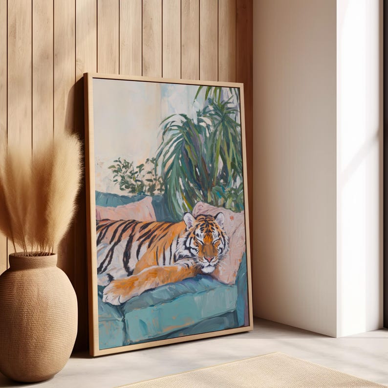 tiger poster - tiger wall art - bedroom wall art
