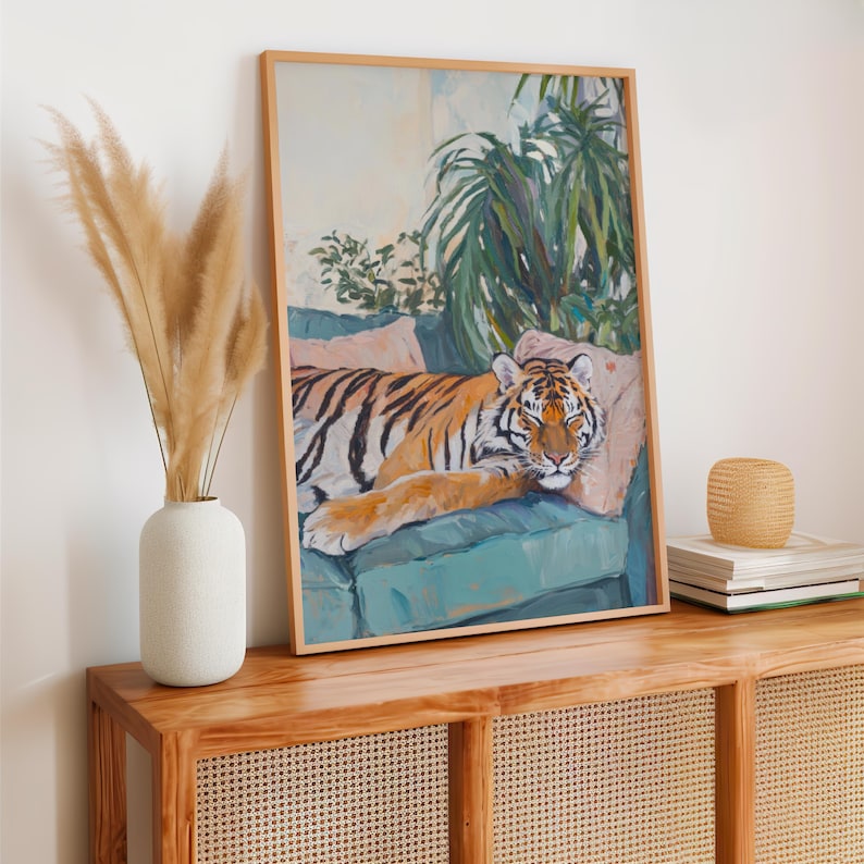 tiger poster - tiger wall art - bedroom wall art