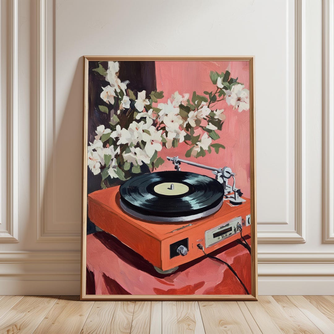 Music Posters | Vintage Record Player Art Print | Whimsical Retro Wall ...