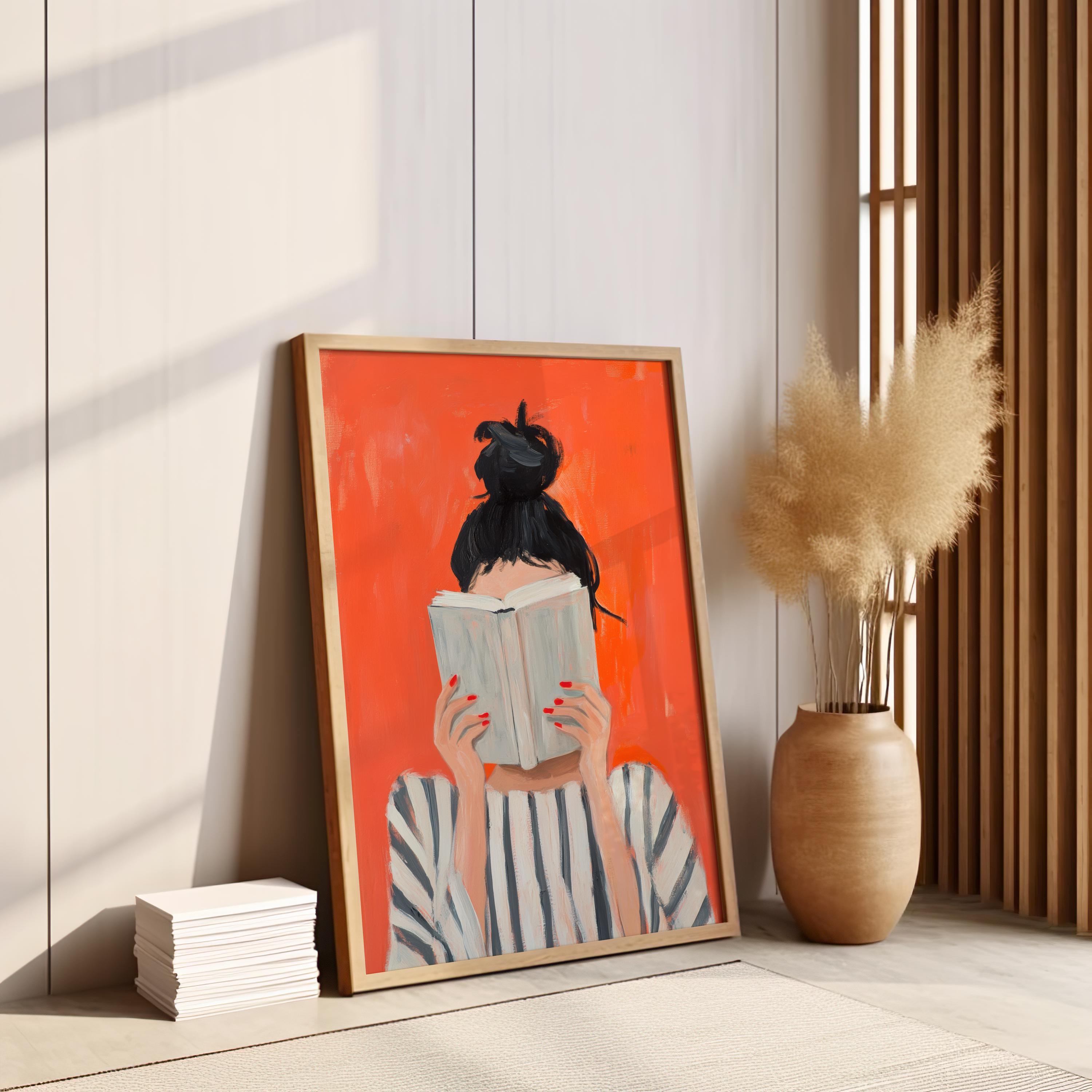 い と♡ Reading Woman Art Print | Book Poster | Feminine Cozy Wall Art