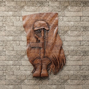 Patriotic Military Tribute - STL File For CNC Wood Carving
