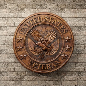 US Veteran - STL File For CNC Wood Carving