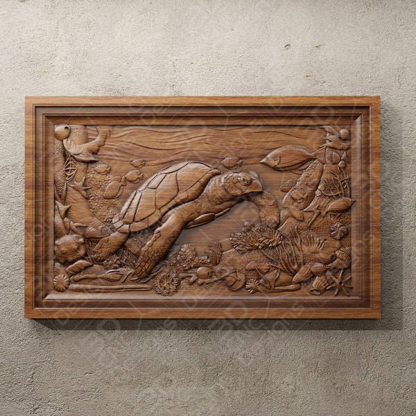 Sea Turtle Stl File for Cnc Wood Carving - Etsy