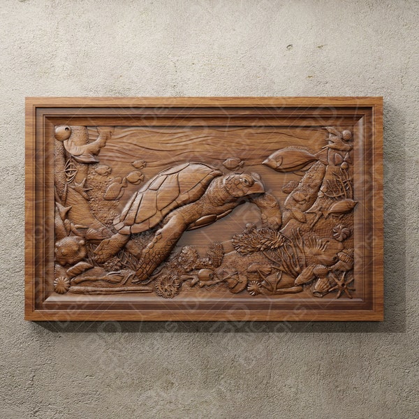 Sea Turtle - STL File For CNC Wood Carving