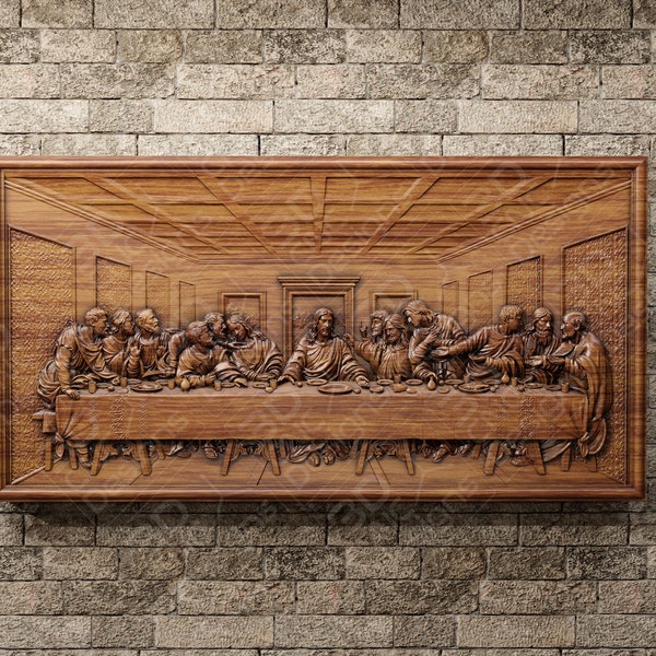 The Last Supper V3 - STL File For CNC Wood Carving