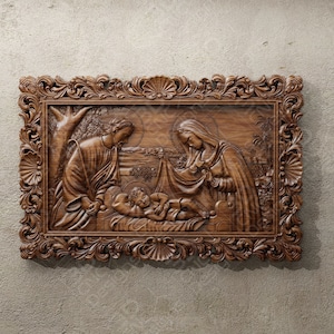 Baby Jesus Scene V2 - STL File For CNC Wood Carving