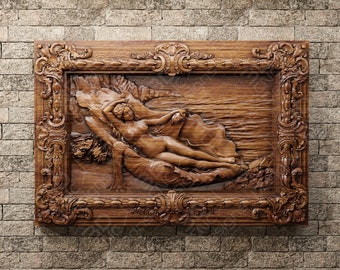 Girl On The Beach - STL File For CNC Wood Carving