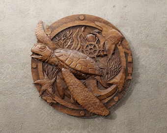 Sea Turtle V2 - STL File For CNC Wood Carving