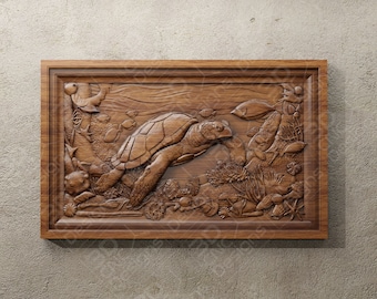 Sea Turtle - STL File For CNC Wood Carving