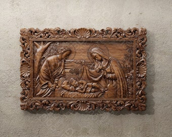 Baby Jesus Scene V2 - STL File For CNC Wood Carving