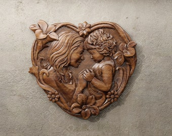 Mother and Child - STL File For CNC Wood Carving