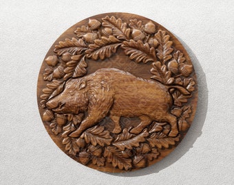Boar - STL File For CNC Wood Carving