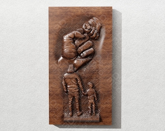 Father and Son - STL File For CNC Wood Carving