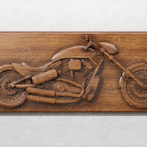 Motorfiets: STL-bestand voor CNC-houtsnijwerk