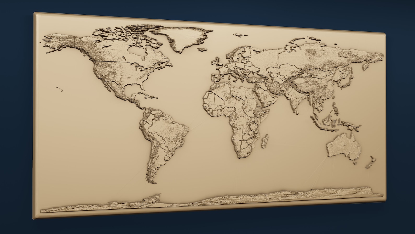 Topographic World Map V2 - STL File for CNC Wood Carving - Etsy