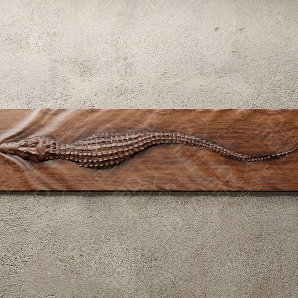 Crocodile - Fichier STL pour sculpture sur bois CNC