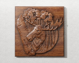 Moose - STL File For CNC Wood Carving