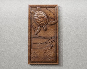 Sea Turtle V3 - STL File For CNC Wood Carving