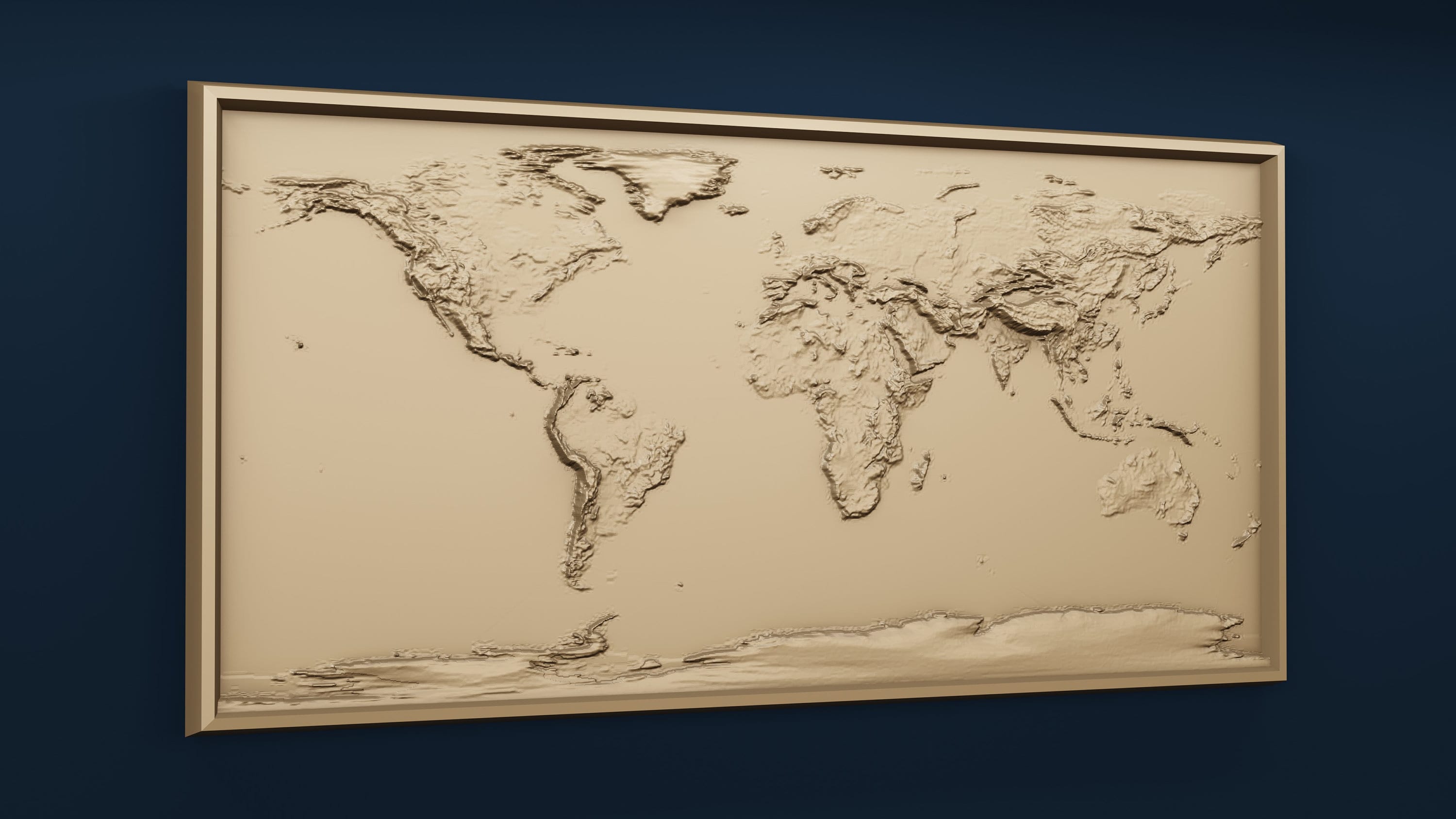 Topographic World Map - STL File for CNC Wood Carving - Etsy Canada