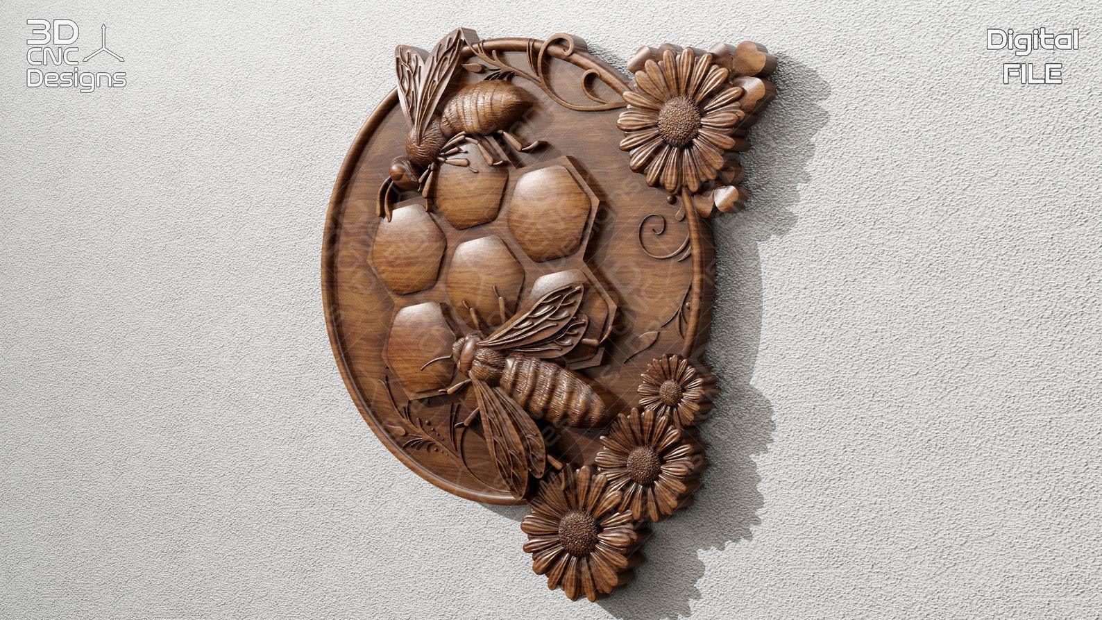 Bees and Honeycomb - STL File for CNC Wood Carving - Etsy