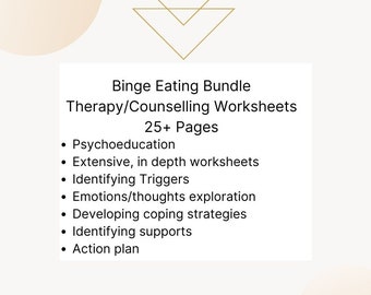 Binge Eating Therapie/Beratung Bündel Arbeitsblätter+Psychoedukation