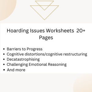 Therapist/Counsellor Hoarding Disorder Worksheets 20+ Pages