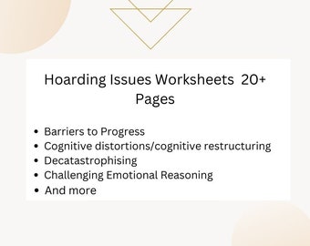 Therapeut/Berater Horten Disorder Arbeitsblätter 20+ Seiten