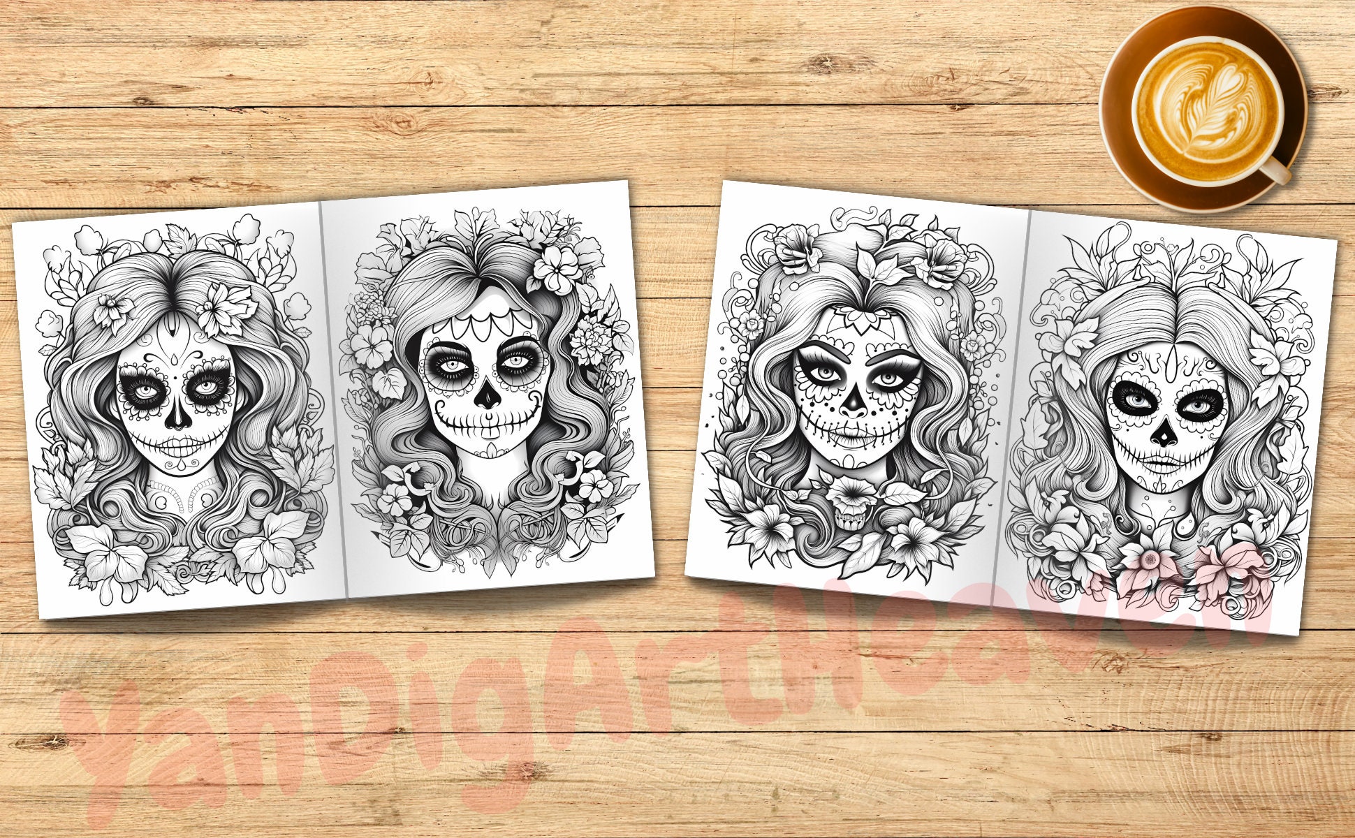 20 La Catrina Coloring Page Book Digital Art Coloring Page - Etsy