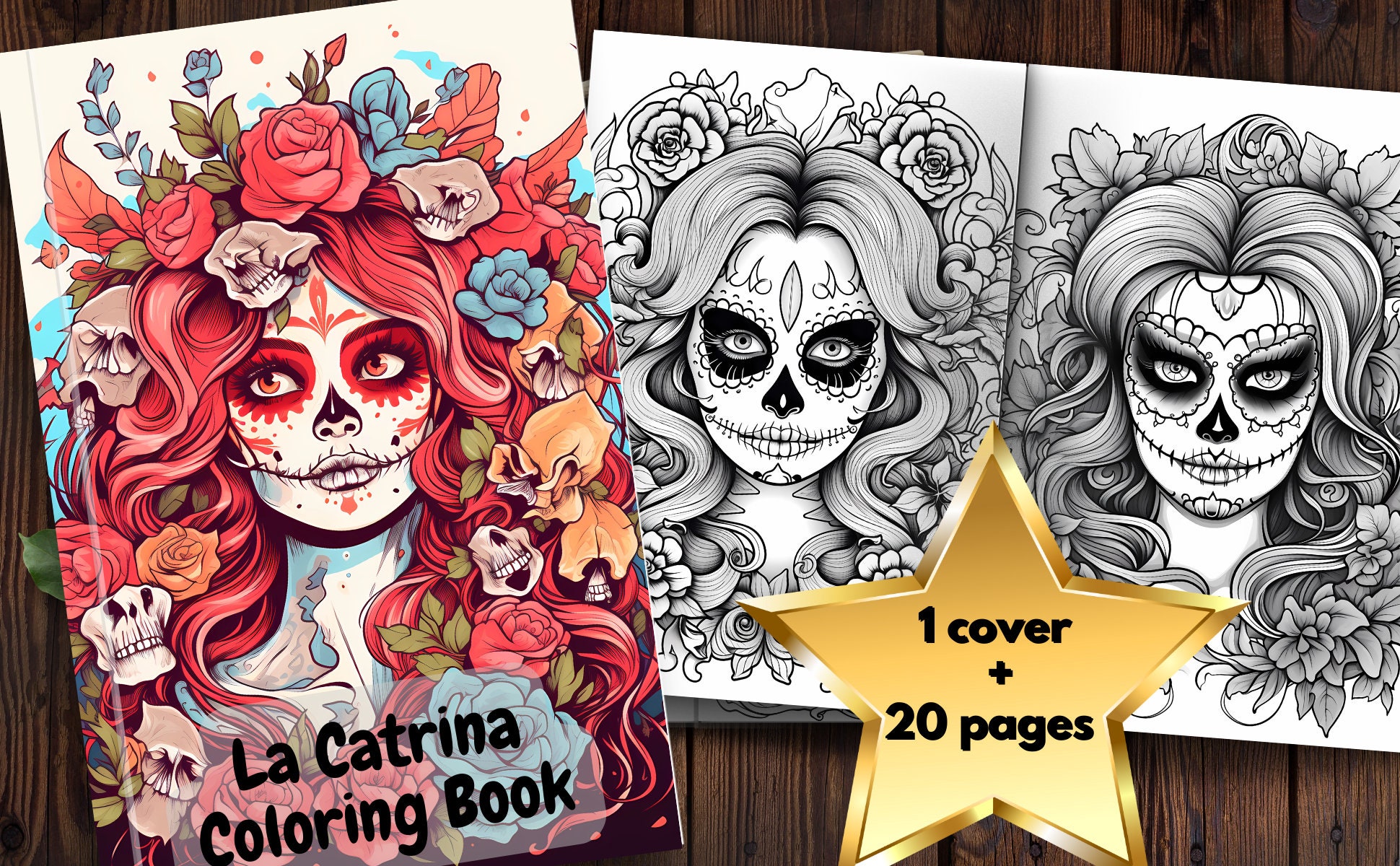 20 La Catrina Coloring Page Book Digital Art Coloring Page - Etsy