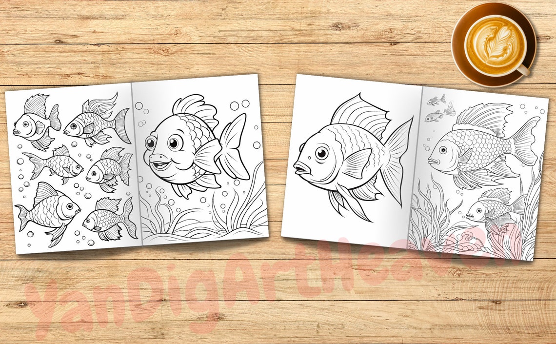 20 Sea Animals Coloring Page Book Digital Art Coloring Page - Etsy