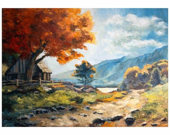 Impresión digital de paisaje de fantasía