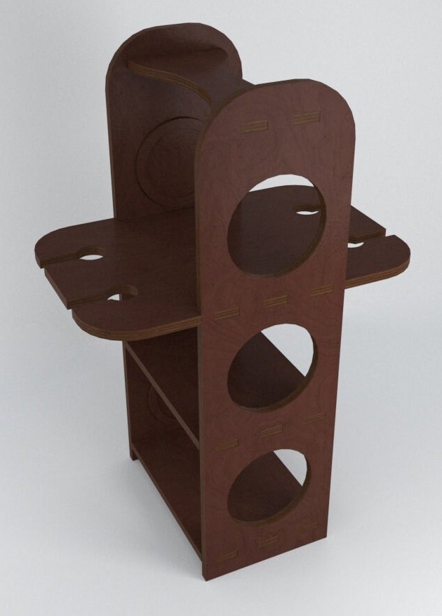 Cnc Router Wine Rack Laser Cut Wooden Wine Rack CNC Router Template DWG File Laser Cut File ...