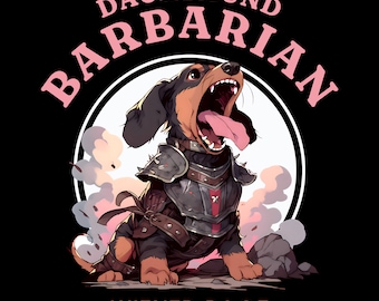 Dachshund DND Barbarian T-shirt, Dungeons and Dragons Gift, Cute Wiener T-shirt, Funny Birthday Present
