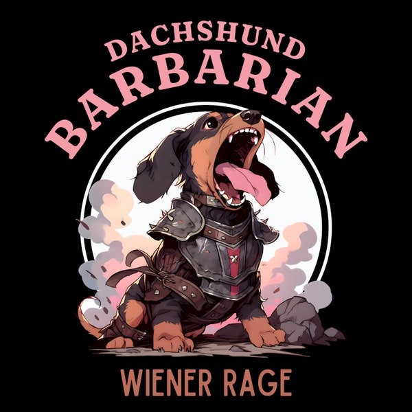 Dachshund DND Barbarian T-shirt, Dungeons and Dragons Gift, Cute Wiener T-shirt, Funny Birthday Present