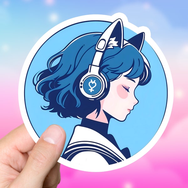 Sailor Mercury Lofi Sticker Ami Mizuno Sailor Moon Anime Stickers for Laptop Computer Gift