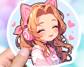 Aerith Gainsborough Lofi Sticker FF7 Lofi Final Fantasy 7 Aesthetic Art Lofi Beats