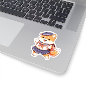Shiba Inu Preppy Girl Sticker Kawaii Girl Prep Esthétique Mignon Shiba Dog Autocollants Preppy Student Fashion Pour ordinateur portable et cadeau image 4