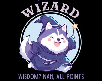 Husky Wizard Zoomies T-Shirt Cute Dungeons and Dragons Gift Dog Lovers Gift Birthday