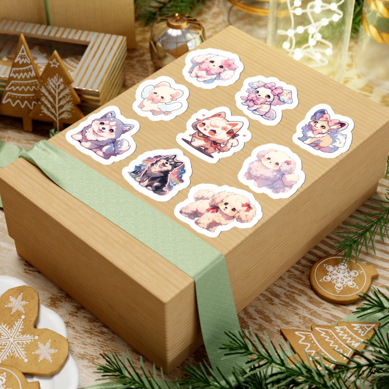 Cute Kawaii Pack of 20 PET Stickers-Black