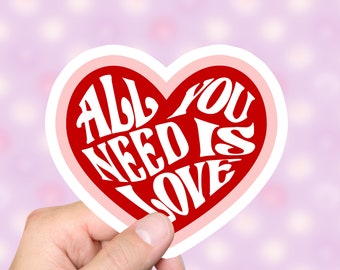 All You Need Is Love Sticker For Laptop Computer Bullet Journal Kawaii Gift Valentines Day