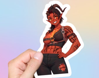 Sexy Karlach BG3 Sticker Dungeons and Dragons Gift Barbarian Stickers For Laptop Computer Kawaii Gift