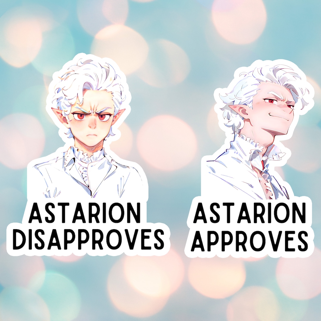 Astarion Approves & Disapproves BG3 Sticker Dungeons and Dragons